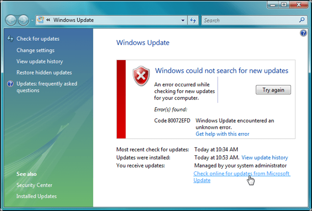 windows update 80072efe