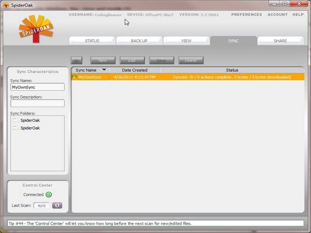 SpiderOakClientUISync