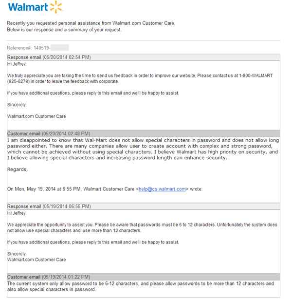 WalmartResponseOnPasswordRestriction